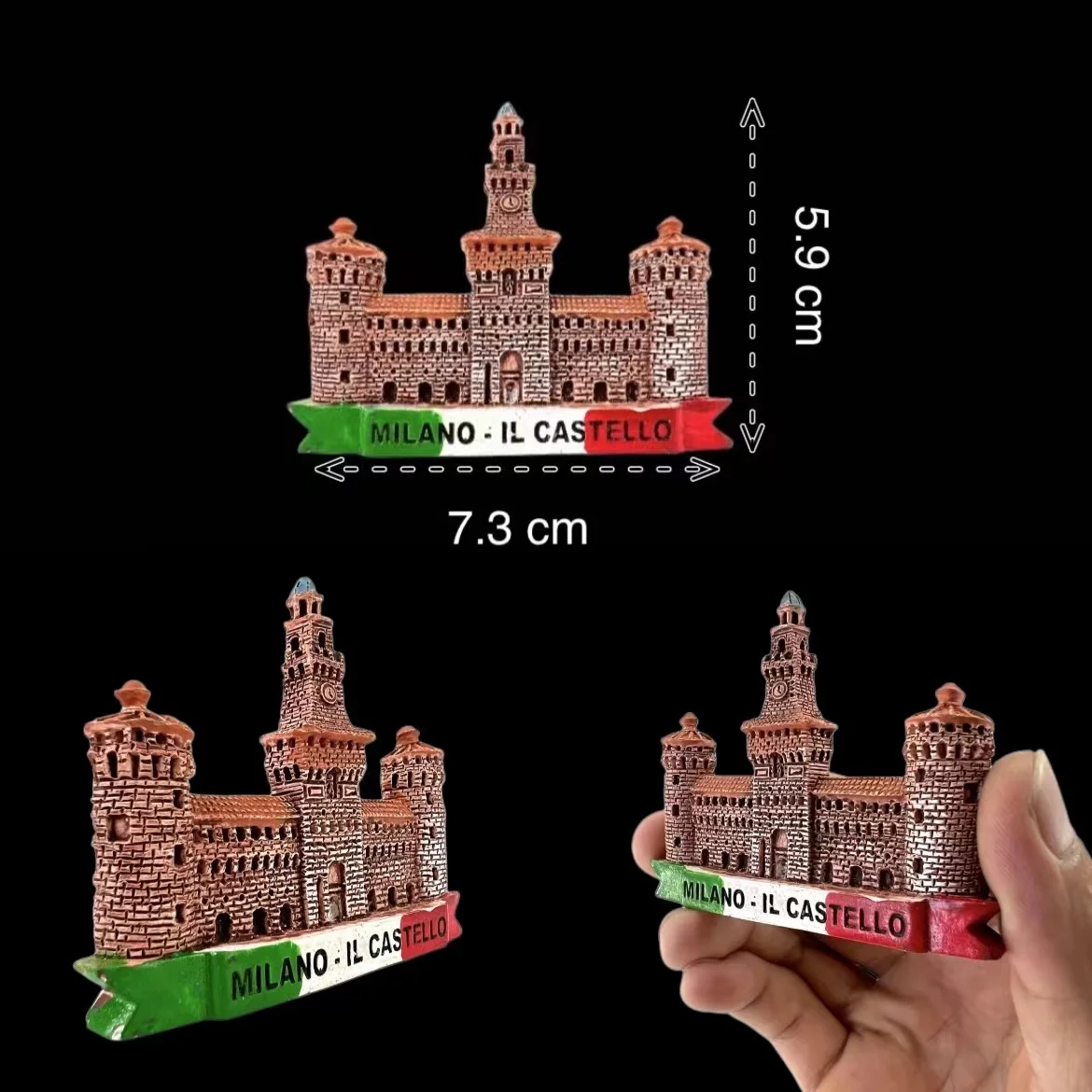 Milan Italy Fridge Magnets Souvenir Duomo Di Milano Sforza Castle Travel 3D Memorial Magnetic Refrigerator Stickers Gift