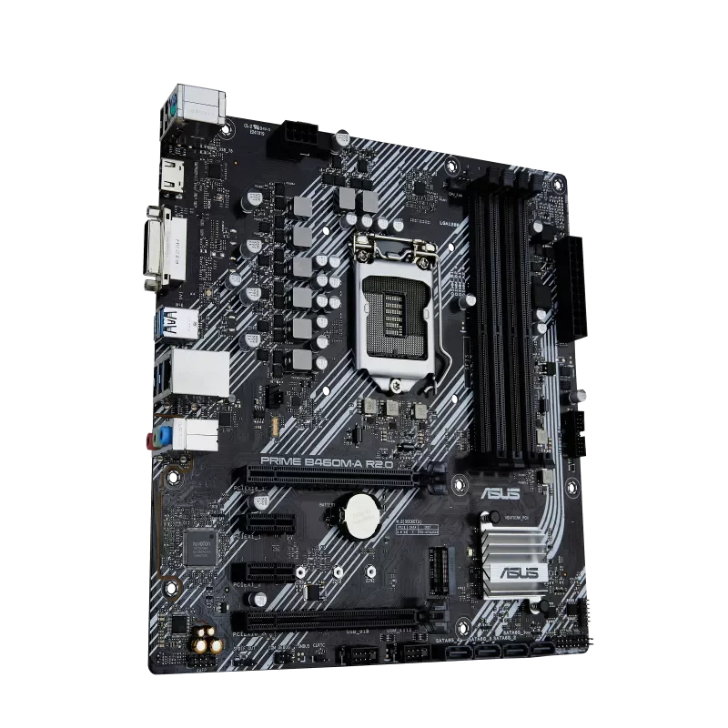 ASUS motherboard PRIME B460M-A R2.0 LGA1200 supports AURA SYNC RGB headers, dual M.2, DDR4 2933MHz