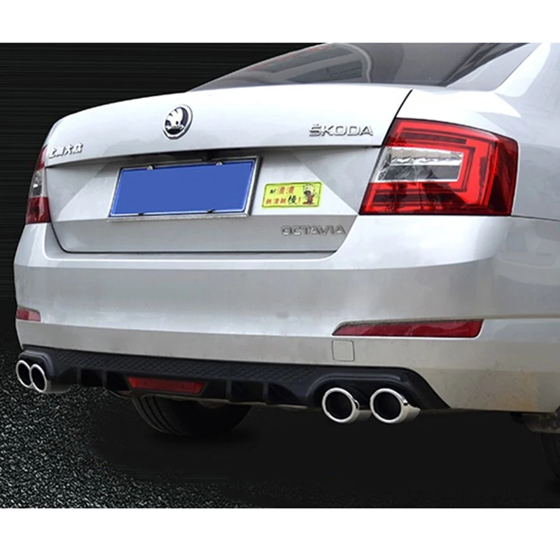 For Skoda Octavia 2014-2018 Black Color High Quality ABS Rear Bumper Lip With Brake Light