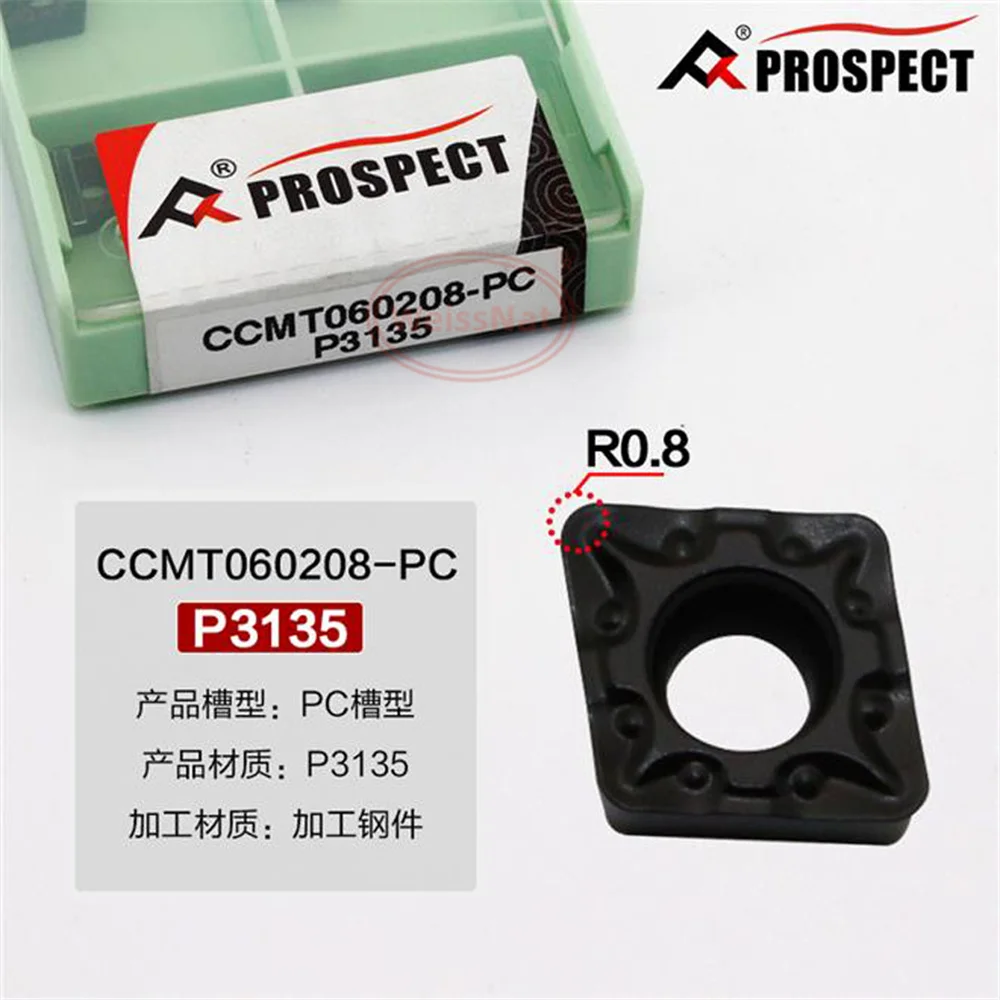 

CCMT060202 CCMT060208 CCMT09T304 CCMT09T308 CCMT120404 CCMT120408 P3035 P9035 PS530A P3135 P6205 P808 P8080 CCMT Carbide Insert