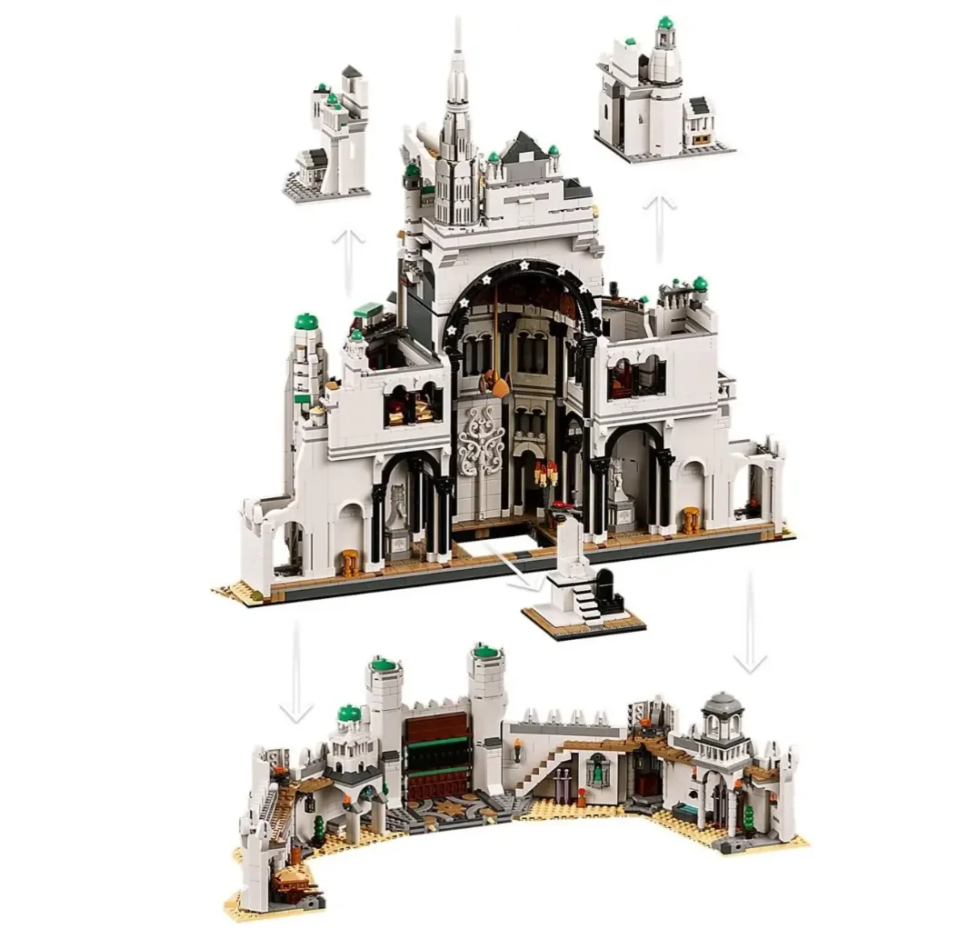 8278pcs classical Minas Tirith European Building Blocks Set Architecture Modular Assembly Model Bricks Creative Toys Adult Gifts view 3