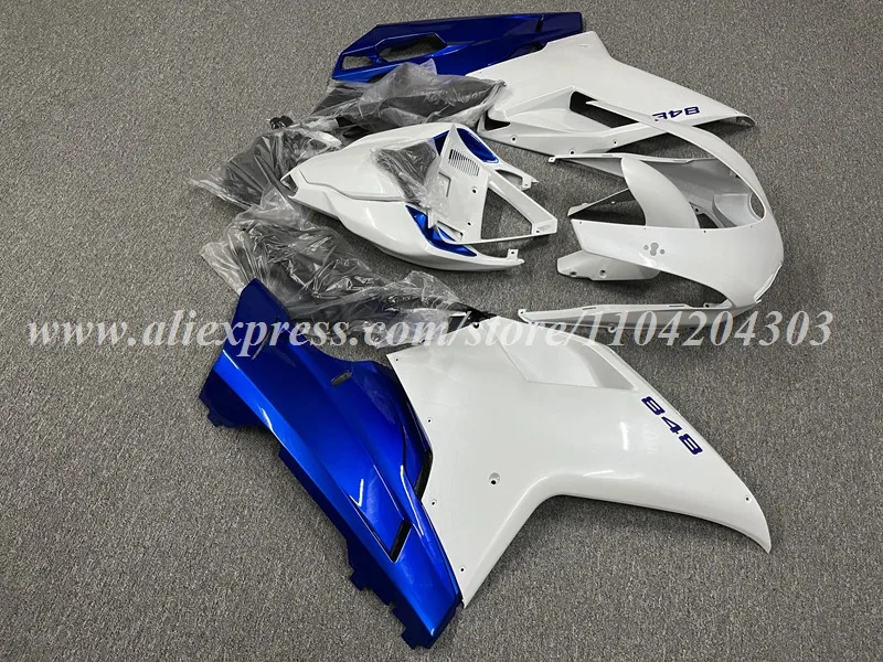 4Gifts New ABS Motorcycle Whole Fairings Kit Fit For Ducati 848 evo 1098 1198 Bodywork Set Custom Glossy Blue White