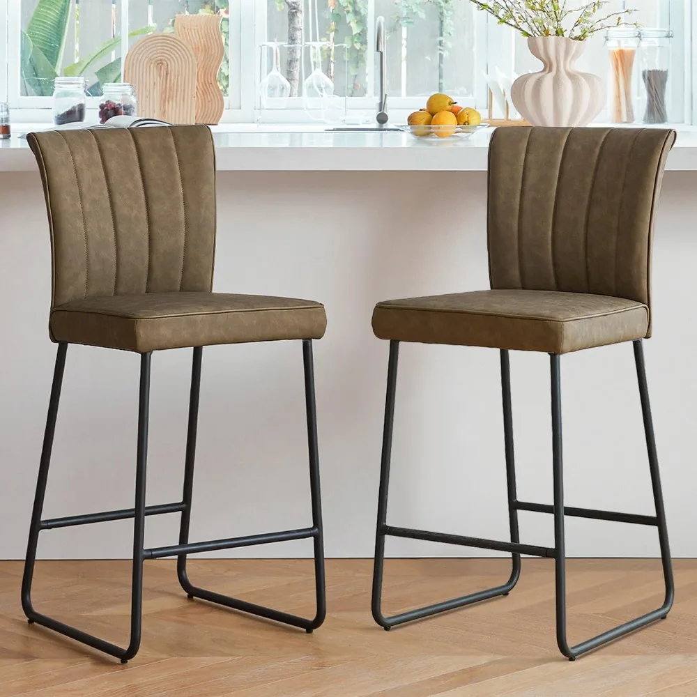 

Set of 2, 27 Inch Upholstered Counter Height, Dining Chairs