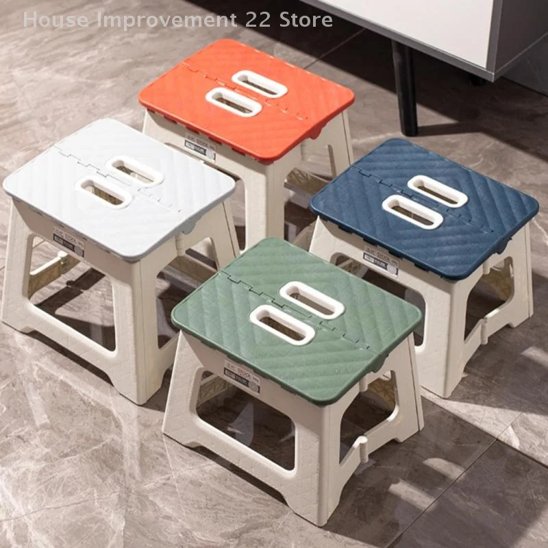1 Piece Multi Purpose Handheld Thickened Footstool Non-Slip Plastic Small Benches Lightweight Folding Step Stool For Kitchen