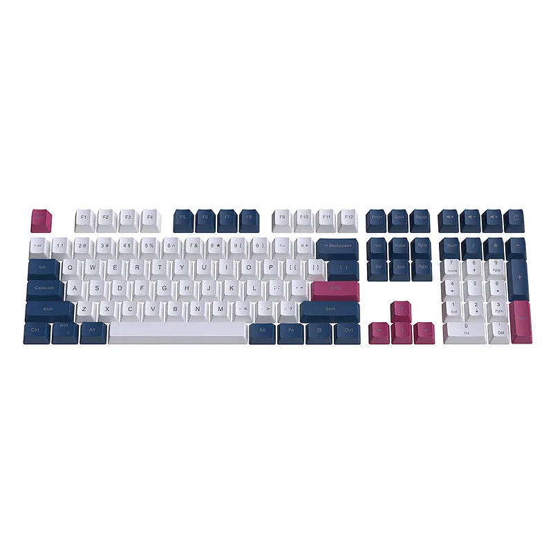 KUXM Biru Tua Dapat Disesuaikan DIY 3-In-1 108-Key Keycap Keyboard Mekanis Tinggi Asli