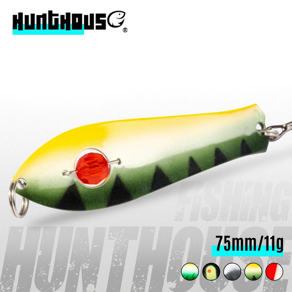 

Hunthouse Metal Jig Spinner Spinning Fishing Lure Hard Bait Sinking Slow Spoon Bait 75mm 11g For Pike Bass Fish Tackle LW810