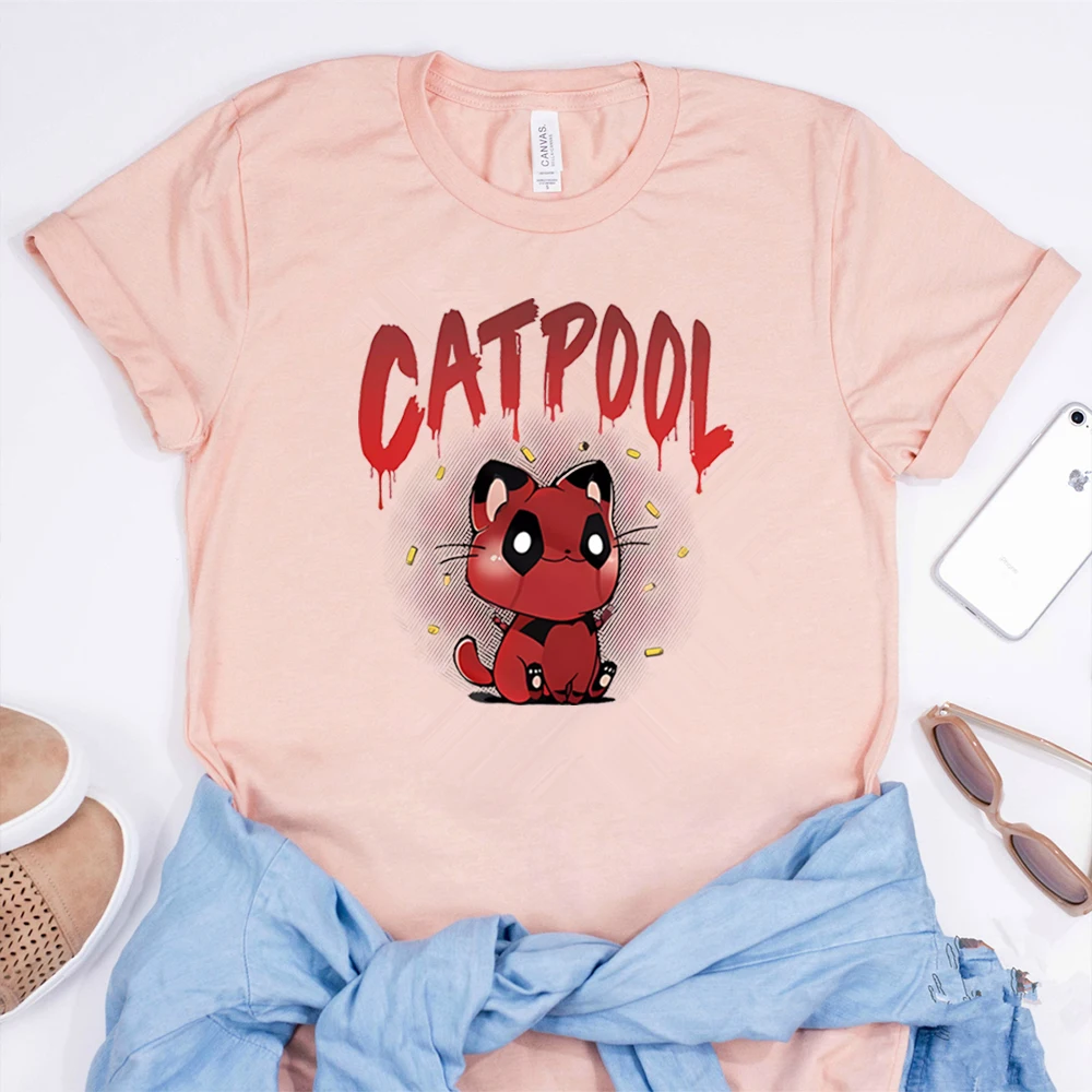 Funny Catpool T-shirt Superhero Inspired Tee Unisex Humor Graphic Tshirt Wade Wilson Dead Poo L Movie Shirt Trendy Aesthetic Top