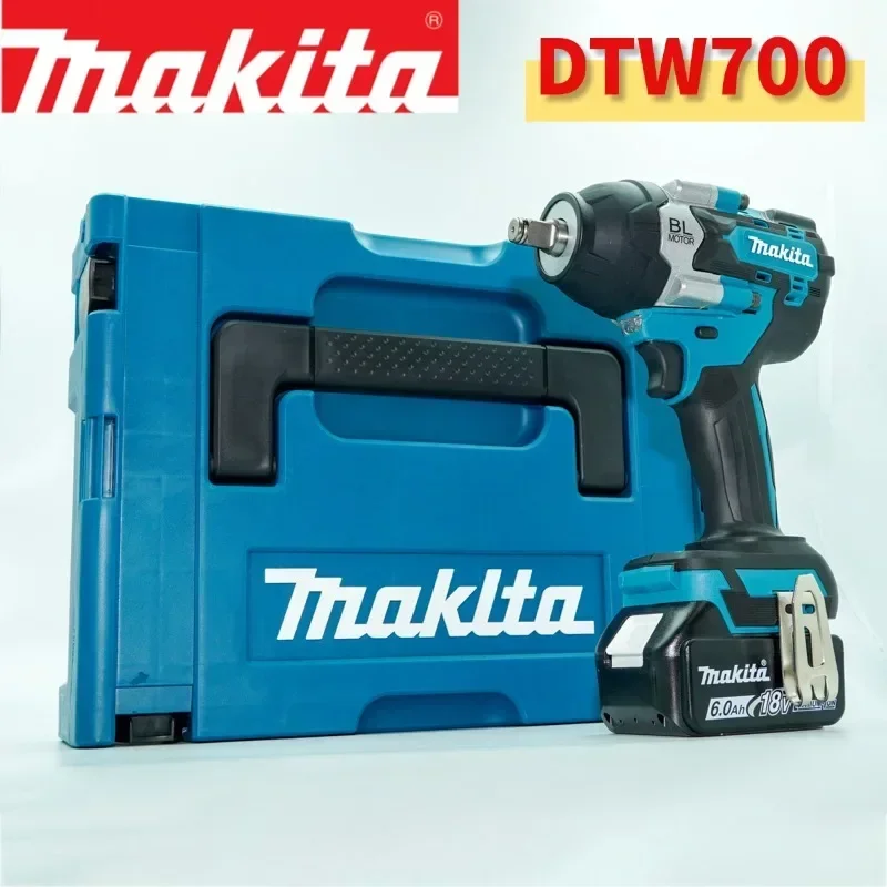 100% Makita DTW700 Akku-Schlagschrauber 18V Bürstenloser Motor 1000Nm Drehzahlregelbarer Elektroschrauber Hohe Effizienz Langlebig Auto-Stopp mit Makita 18V LXT Akku BL1830 BL1830B BL1840 BL1850