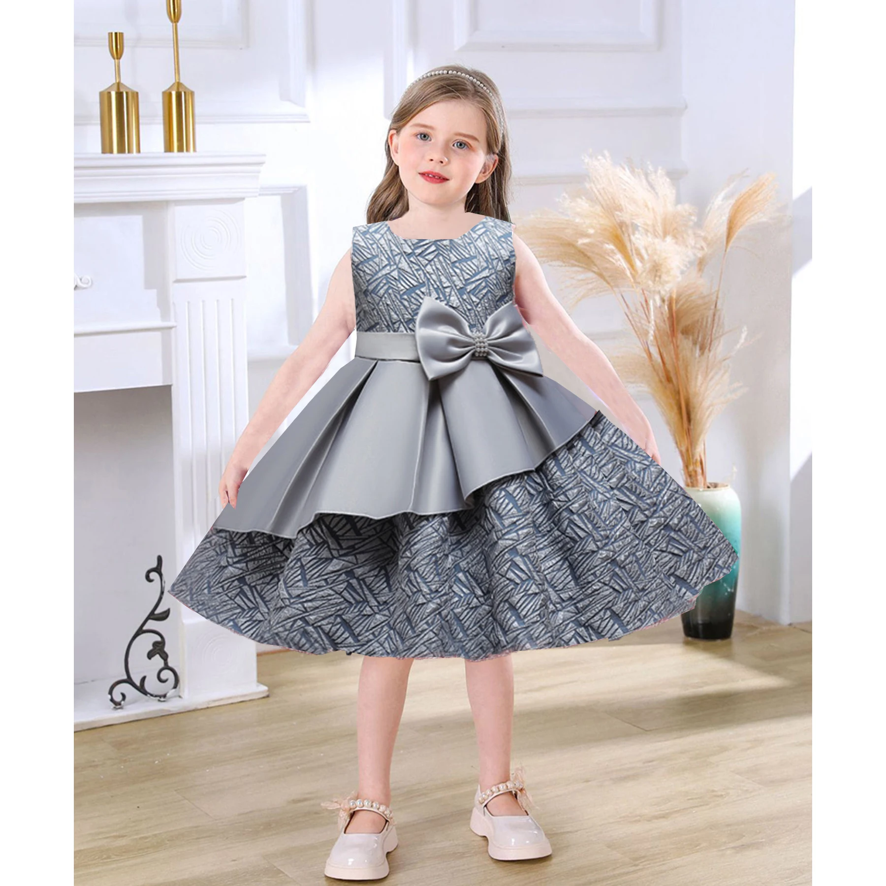 Charlotte Stylish Little Big Girls 2-10 Years Appliqued Flower Flower Girl Birthday Pageant Party Holiday Dress