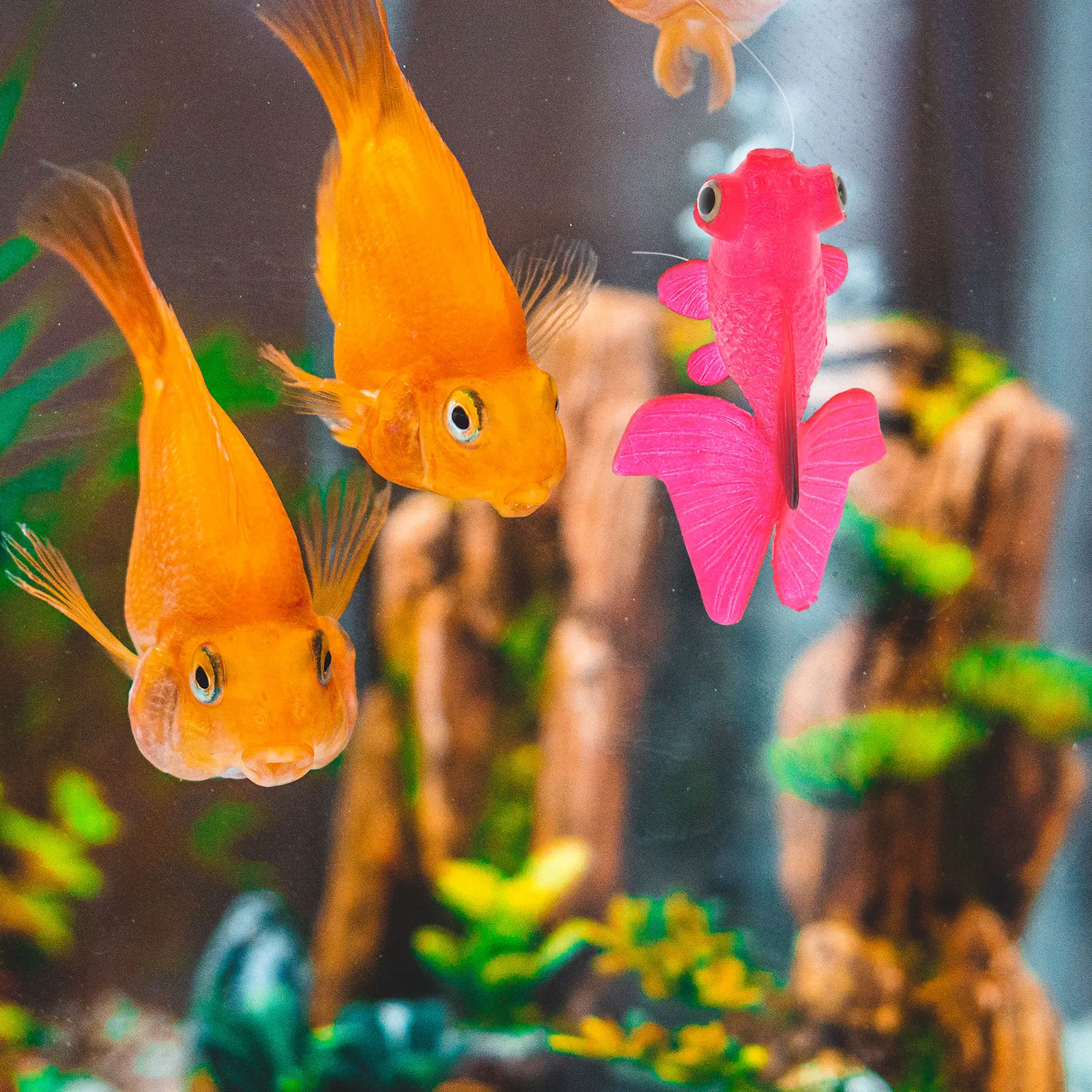 

Realistic Simulation Goldfish Silicone Artificial Fish Floating Aquarium Decor Lifelike Swimming For Tank Decoration Pet