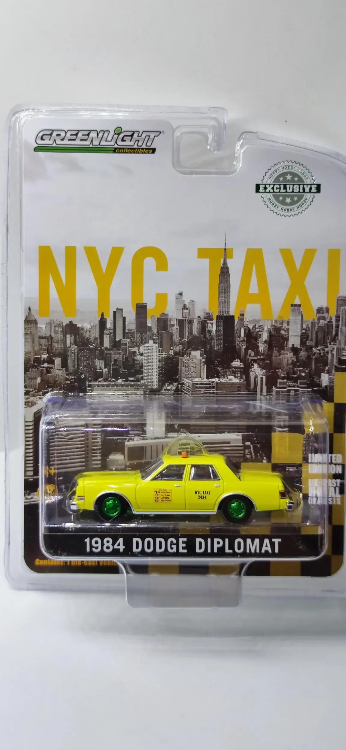 

Greenlight 1:64 1984, Diplomat Dodge-NYC Taxi Green, машинная версия, литая под давлением модель автомобиля из металлического сплава, игрушки для коллекции подарков
