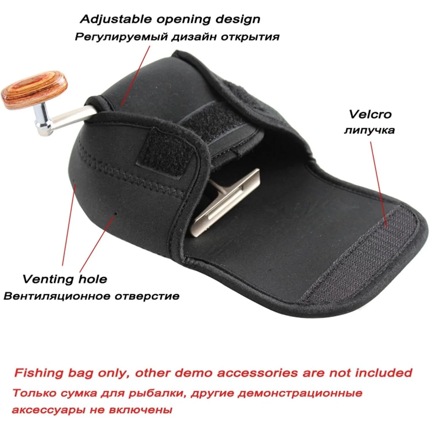Angelrollen-Schutzhülle, Aufbewahrungstasche für Angelrollen, Baitcasting-Rollen-Abdeckung, Schutztaschen, Schwarz, Klein – Detail 5