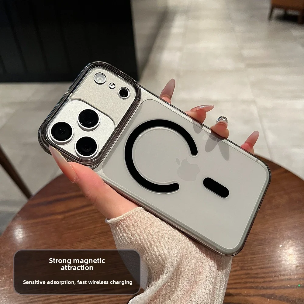 حافظة لهاتف آيفون 17 16 برو ماكس حافظة لهاتف Magesafe حافظة هاتف شفافة مغناطيسية لهاتف آيفون إير 16 15 برو ماكس 17Pro غطاء صلب شفاف #3