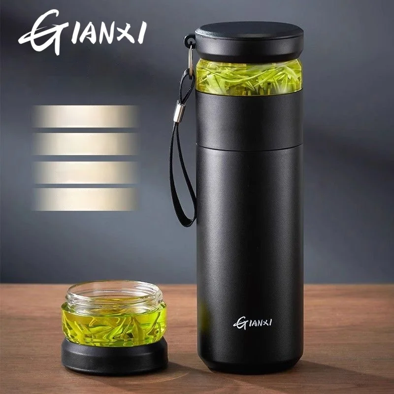 GIANXI Chinese Style Thermos Cup Ceramic Inner Tank men's Tea Cup Tea Water Separation Foam 316 Stainless Steel Water Cup New