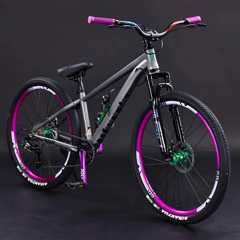 8 Speed Dirt Jump Bike Staal DJ Bikes 26 inch Mountainbike Koolstofstaal Frame Dubbellaags Aluminium Velg