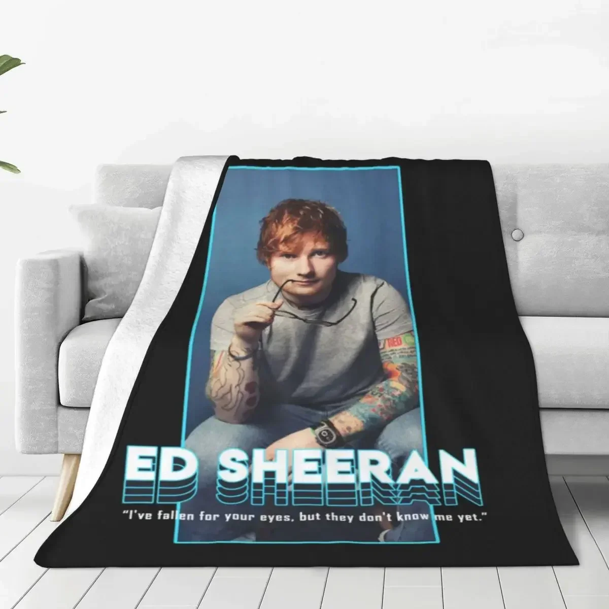 Ed Sheeran Super Soft Blankets British Singer Cool Travel Throw Blanket Winter Graphic Custom Flannel Bedspread Sofa Bed Cover