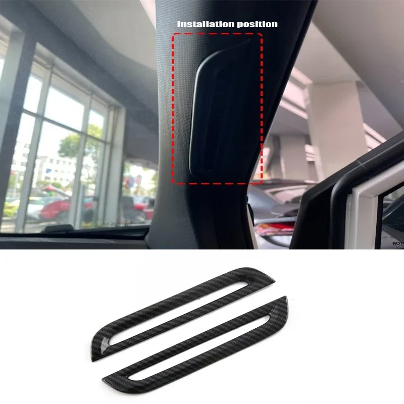 

For MG 4 MG4 EV Mulan 2022 2023 2024 Carbon Fiber Dashboard Side AC Air Vent Outlet Cover Trim Frame Car Accessories