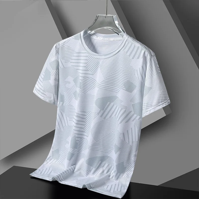 

2024 Summer Men's Style T-shirts Sports Fitness Crew Neck Short Sleeve Jogger Gym Running Training Clothes Quick Drying Clothes