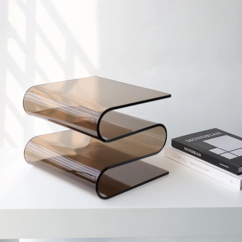 

Creative Irregular Acrylic S-shaped and L-shaped Desktop Bookshelves For Offices Libraries