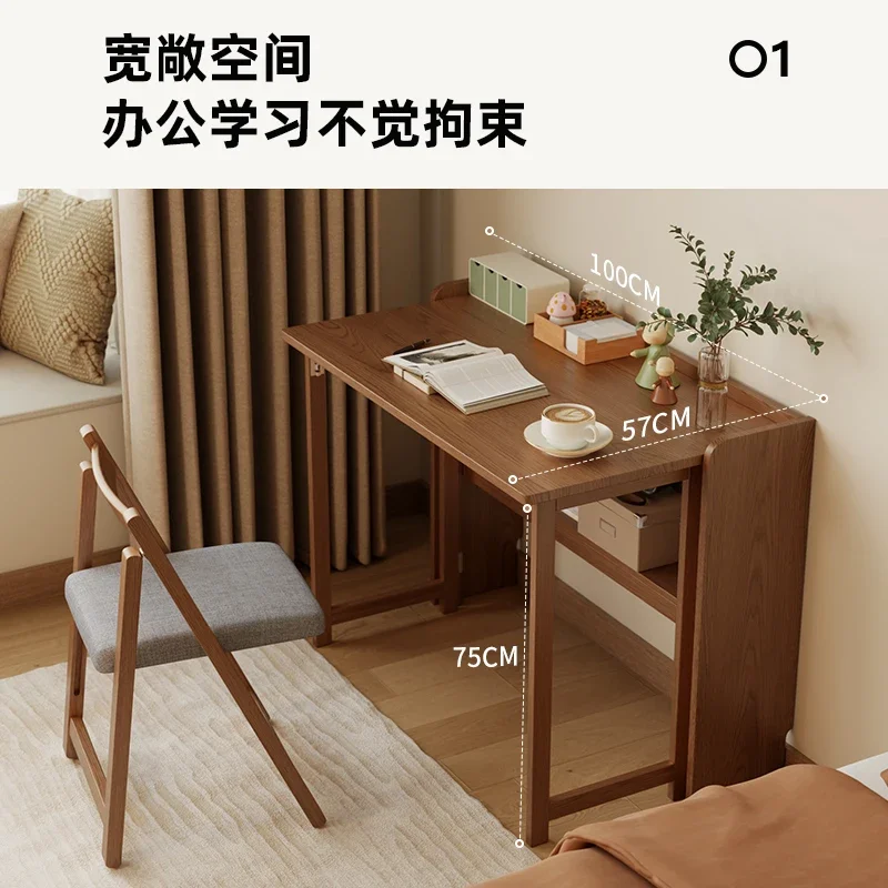 

Solid wood folding desk Student home bedroom Simple small apartment writing study table Computer table