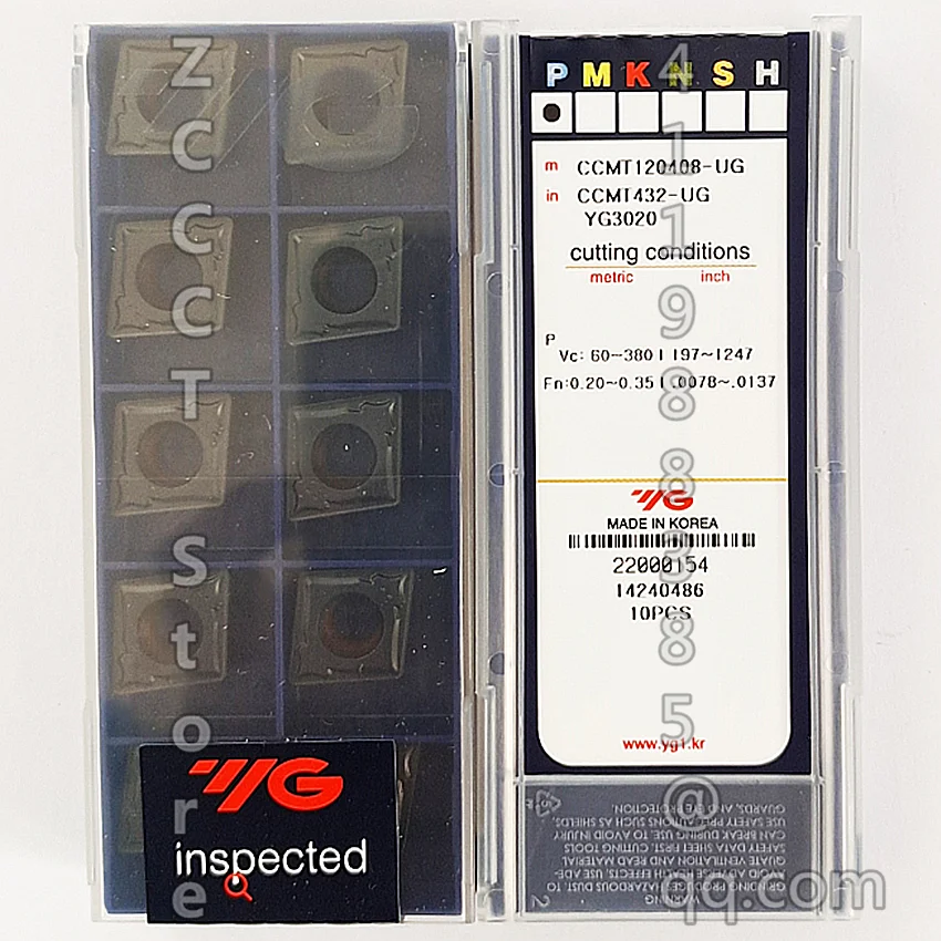 CCMT120404-UG YG3020/CCMT120408-UG YG3020 CCMT431 CCMT432 CCMT120404 CCMT120408 Original YG-1 Carbide Inserts CNC Turning insert