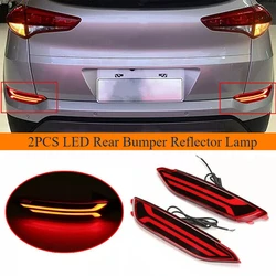 Car Flashing 2PCS Car LED Reflector Light For Hyundai tucson 2015 2016 2017 2018 Rear Fog Lamp turn Signal Brake Light