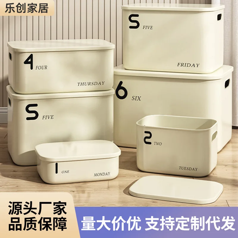 Style Storage Box Desktop Sundries Basket Toy Snack Storage Box Plastic Convenient and Simple Style Storage Box