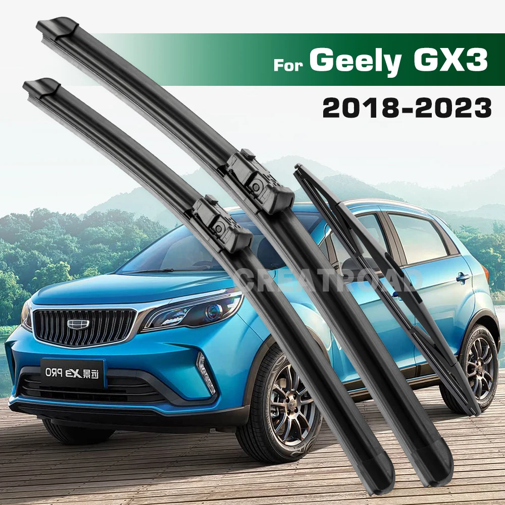 

GREATROAD Wiper Set For Geely GX3 2018-2023 Front & Rear Wiper Blades Windshield Windscreen Window Brushes