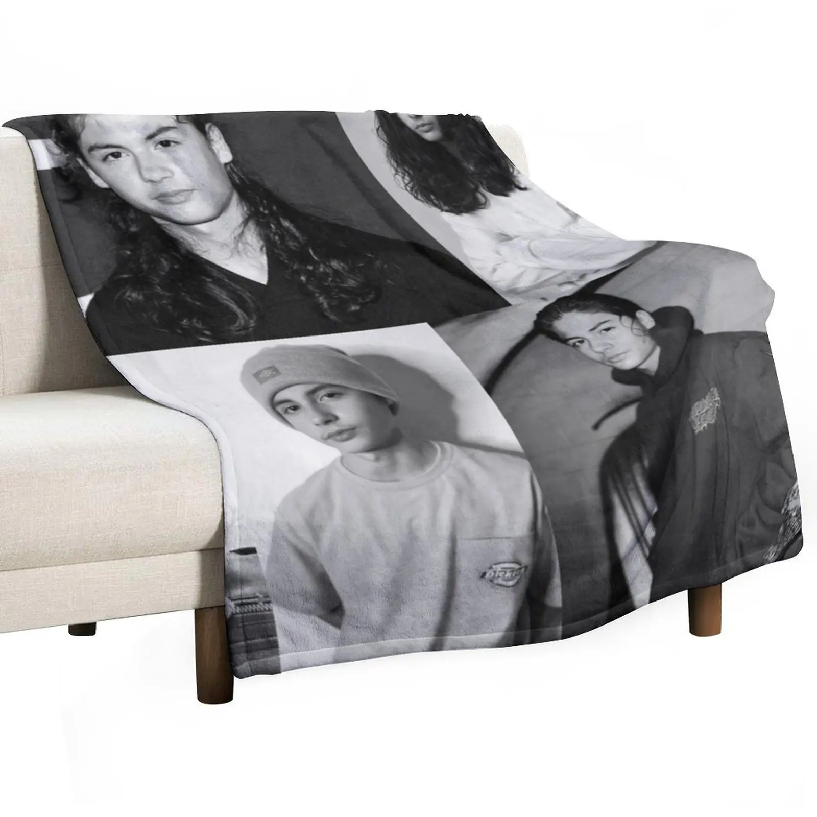 

Black and White Miguel Cazarez Mora Collage 2 Throw Blanket Hairy Beach Luxury Brand Soft Blankets