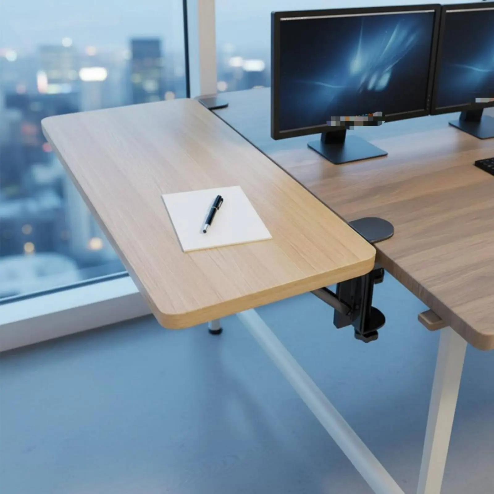 Desk Extension Attachment No Drill Foldable Desk Extender Keyboard Extender Tray Space Saving
