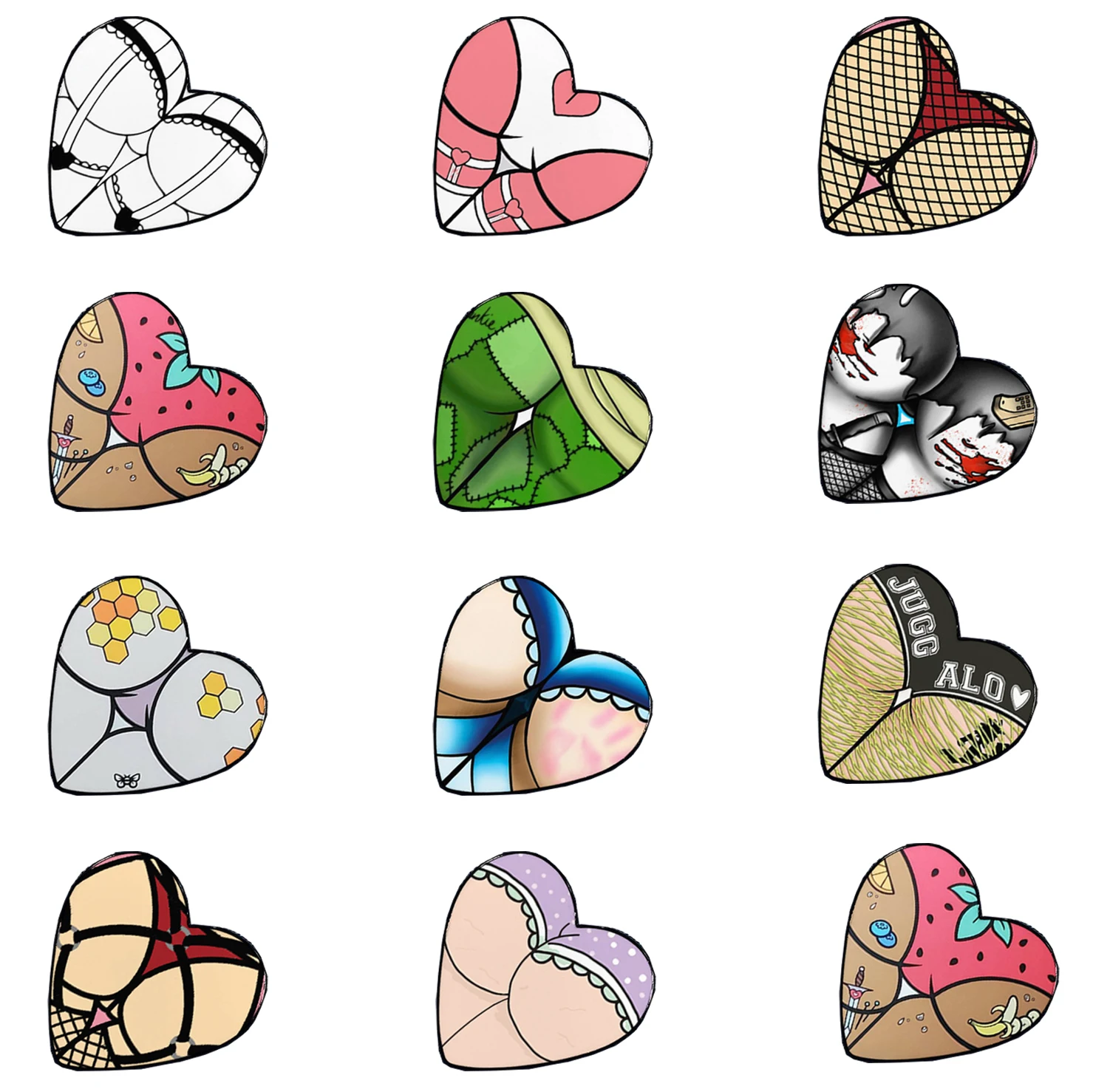 Cartoon buttocks, love brooch, AliExpress Amazon cross-border new product badge