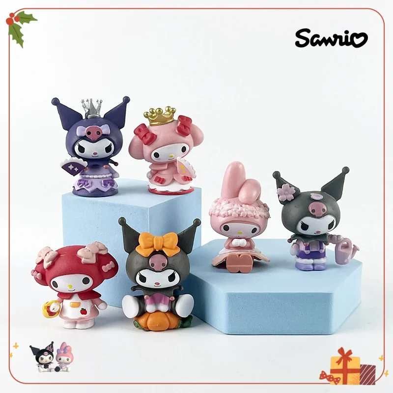 

New Kawaii Sanrio Kuromi Doll Action Anime Figures My Melody Rubber Doll Model Desktop Room Ornament Toys Gifts for Children