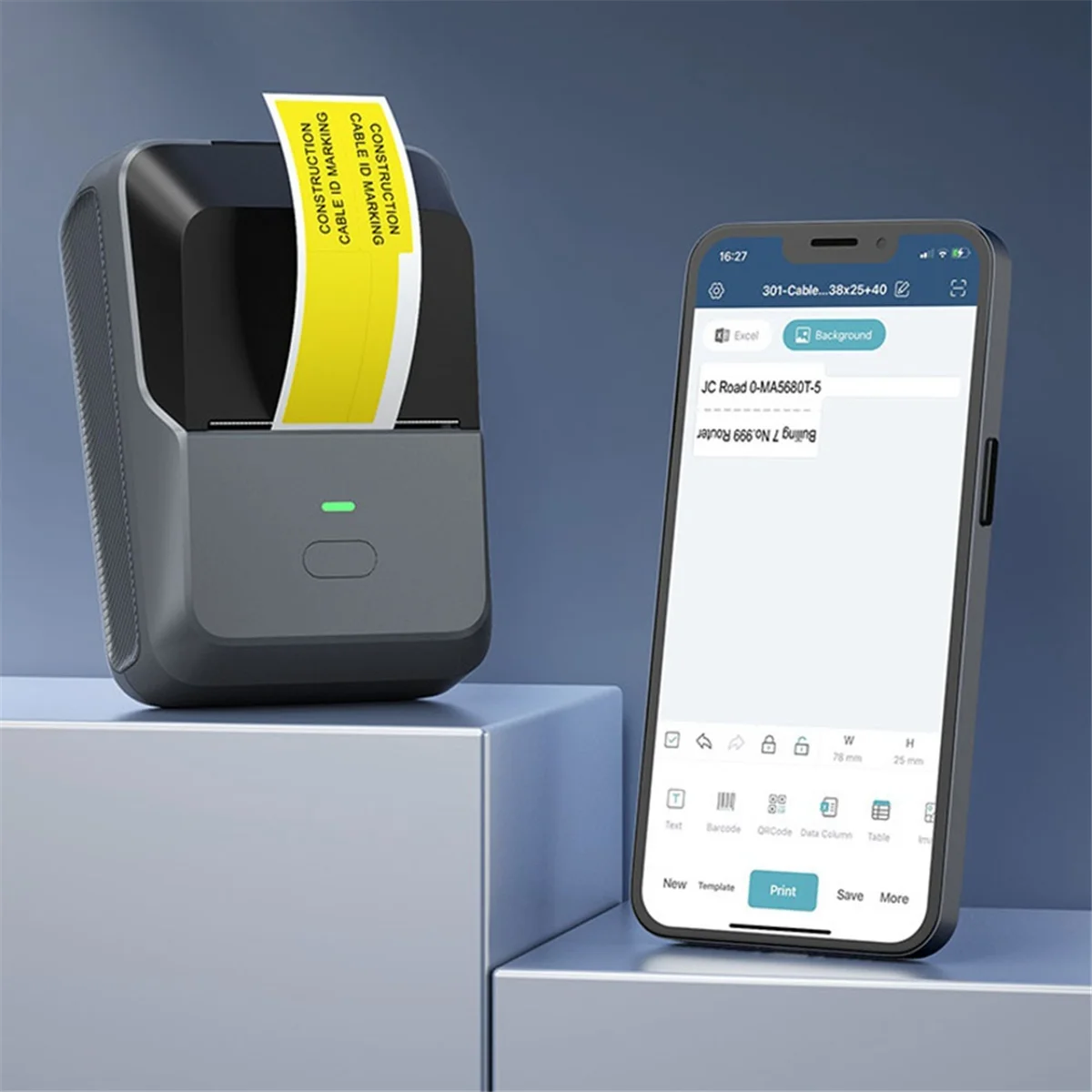 طابعة GOB-oP2 صغيرة مناسبة للمنزل والمكتب الملابس التجارية بطاقة السعر الباركود الحراري اللاسلكي