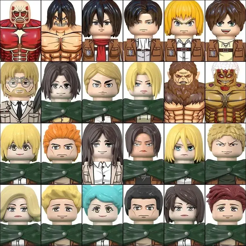

Blind Box Building Blocks Mini Model Figures Attack on Titan Levi Ackerman Eren Mikasa Giant Annie Halloween Christmas Gifts Toy