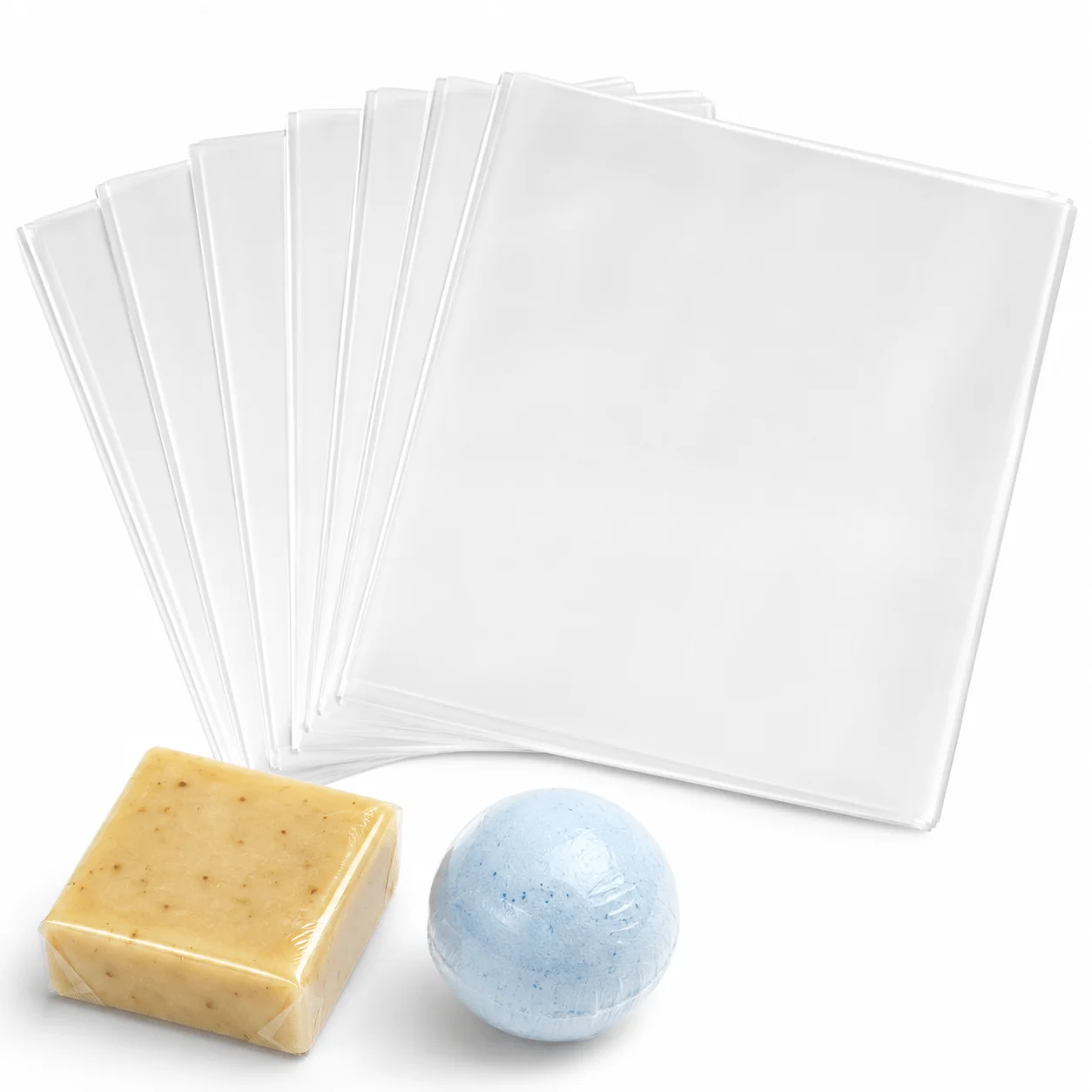 200PCS 4 x 6 Inch Clear Heat Shrink Wrap Bags, PVC Shrink Bags for Soap, Bath Bombs, Candles, Jars, Gifts and DIY Packaging