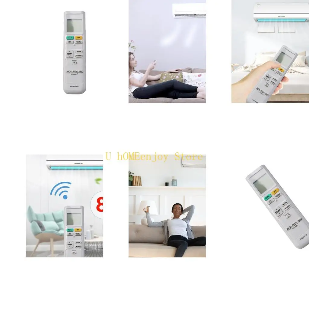 B0KF Professional Remote Controller LCD Air Conditioner Remote Control For ARC480A33 Replacement Air Conditioner Units