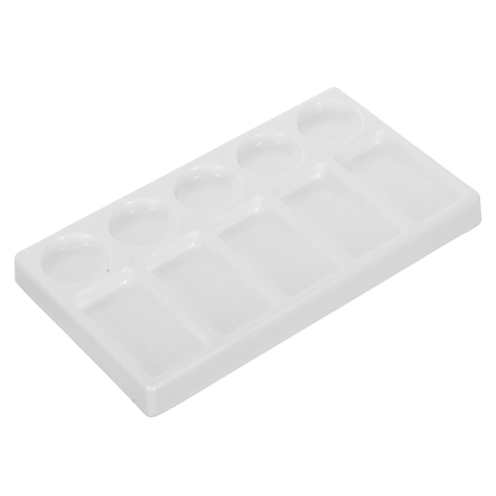 

Rectangular 10-Well Thickened Paint Palette Leak Proof White Watercolor Gouache Mixing Tray Artist Sketching Painting Tray