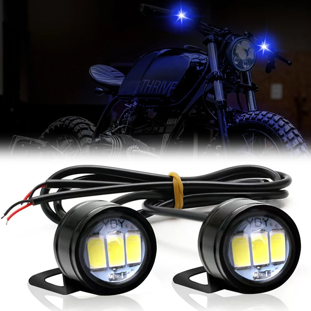 

2Pcs Motorcycle Flash Strobe Eagle Eye LED Daytime Running Light DRL Colorful Super Bright Fog Lamp Headlight Moto Accessories