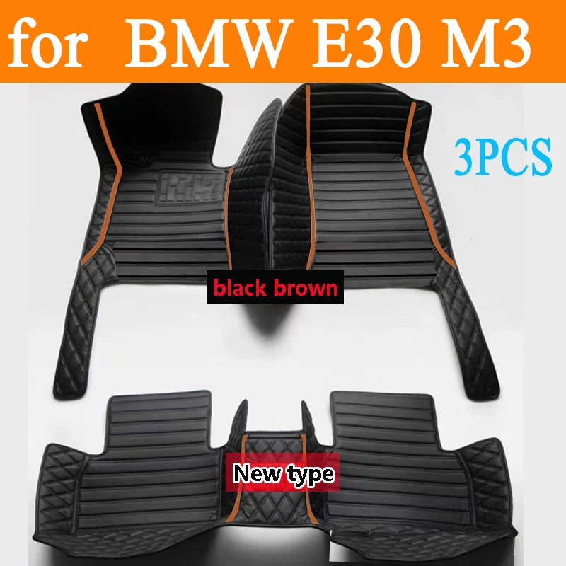 Custom Automotive Car Floor Mats For BMW E30 M3 1986 1987 1988 1989 1990 Auto Luxury Leather Men Women Car Mats Full Coverage