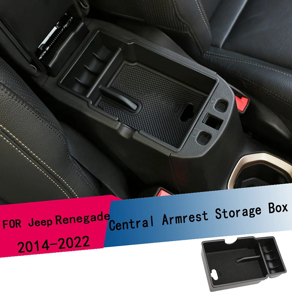 ABS Auto-Armlehnen-Aufbewahrungsbox für Jeep Renegade 2014 - 2022 Mittelkonsolen-Organizer Auto-Innenausstattung Zubehör