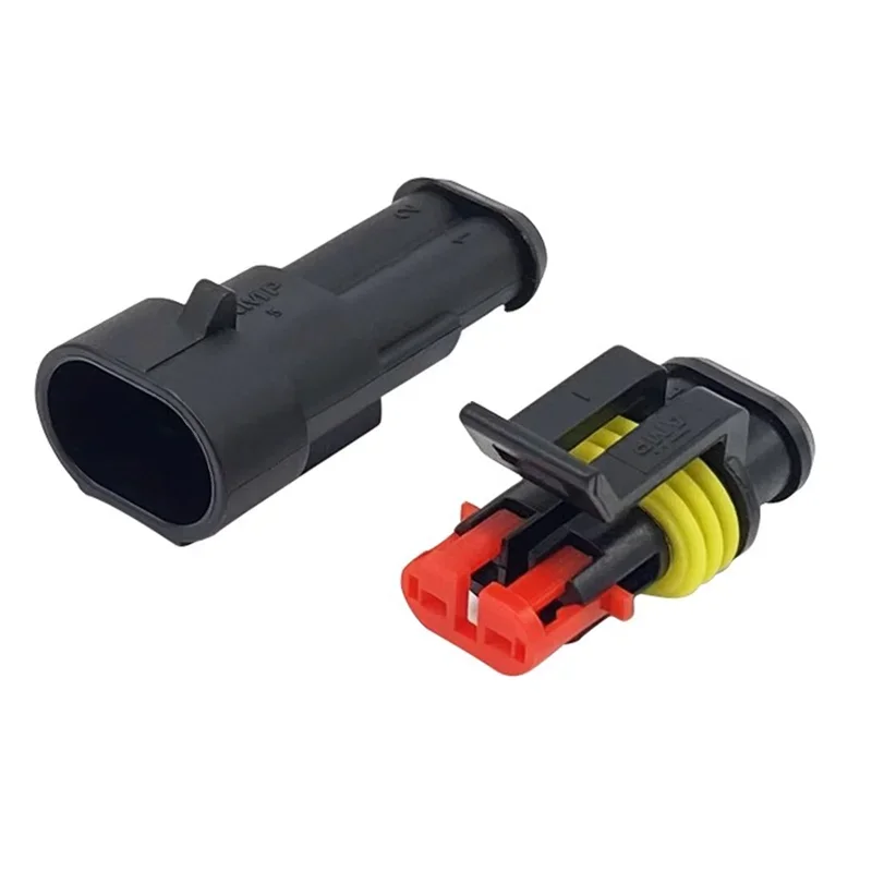 20/50/100Sets 1.5 Series AMP Automobile Connectors 1/2/3/4/5/6 Pin Super Seal Waterproof  Electrical Wire Connector PA66 Nylon