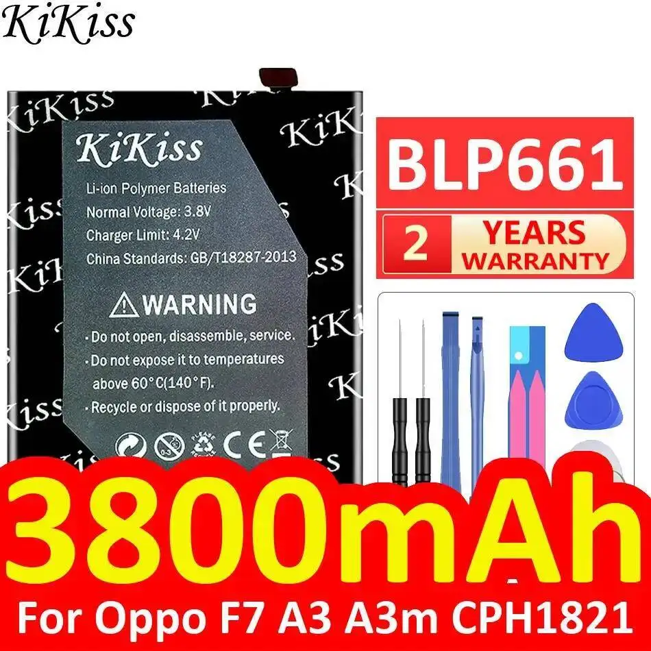 

Для Oppo F7 A3 A3m CPH1821 Быстрая зарядка 3800 мАч BLP661 Высокая совместимость аккумулятора мобильного телефона
