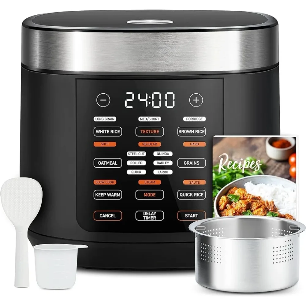 HAOYUNMA Rice Cooker Maker 18 Functions Multi Cooker, Stainless Steel Steamer, Sauté,Timer,Japanese Style Fuzzy Logic Technology