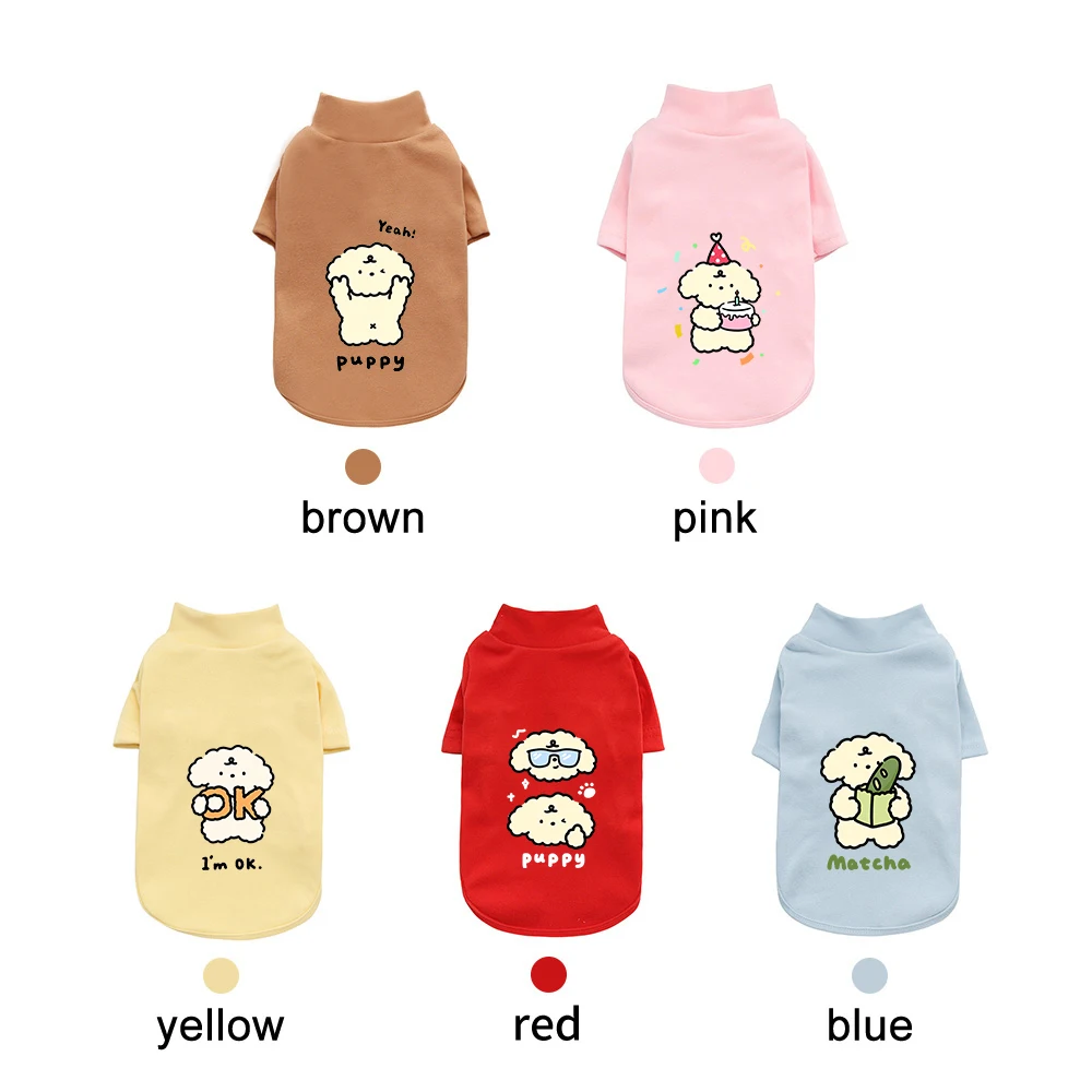 Dog Autumn/Winter Plush Hoodie Cute Cartoon Dog Warm Base Coat Pet Double sided German Plush Thick High Neck Coat
