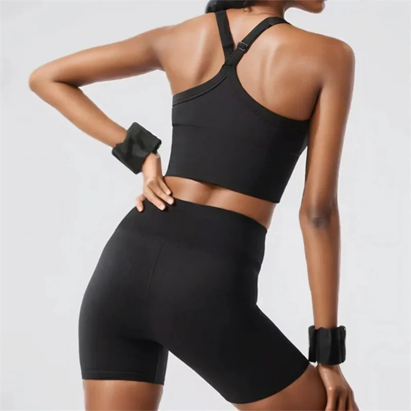 

SVEIC Бесшовный комплект для спортзала, шорты, спортивный костюм для фитнеса в рубчик, женский спортивный костюм из двух предметов, тренировочная одежда с высокой талией, женская одежда для йоги