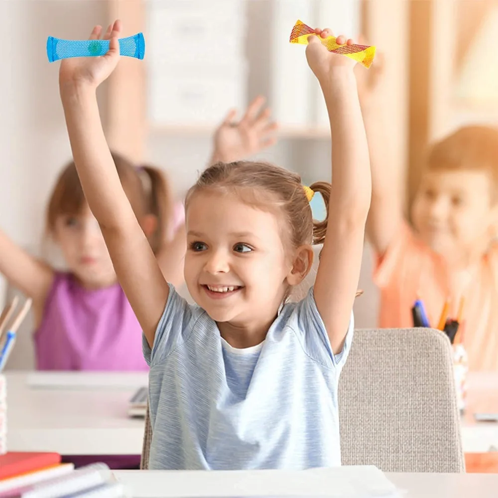 Nieuwe PET Geweven Fidget Speelgoed PET Kleurrijke Zintuiglijke Stress Verlichten Speelgoed Gevlochten Mesh Decompressie Speelgoed voor Kinderen Volwassenen ADHD VOEG Autisme