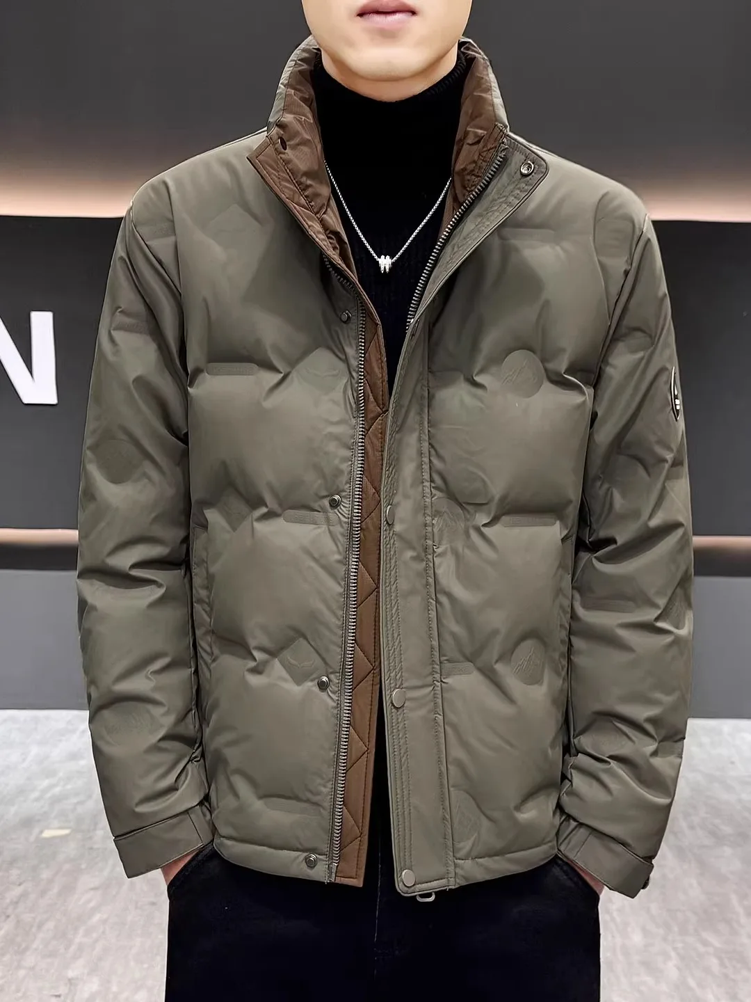 

Легкая зимняя куртка-пуховик для мужчин, теплая, модная, с воротником-стойкой, в корейском стиле, повседневная, универсальная, легкая верхняя одежда