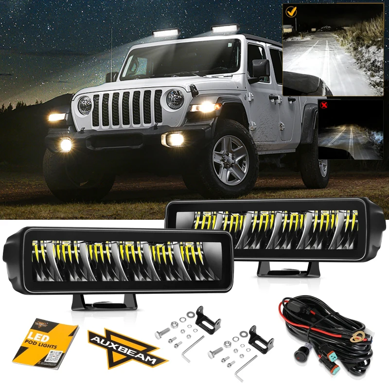 1pair 6.3 Inch LED Work Light Bars Car Additional White Driving Lights Lamps for ATV SUV Truck Fork Lift Train