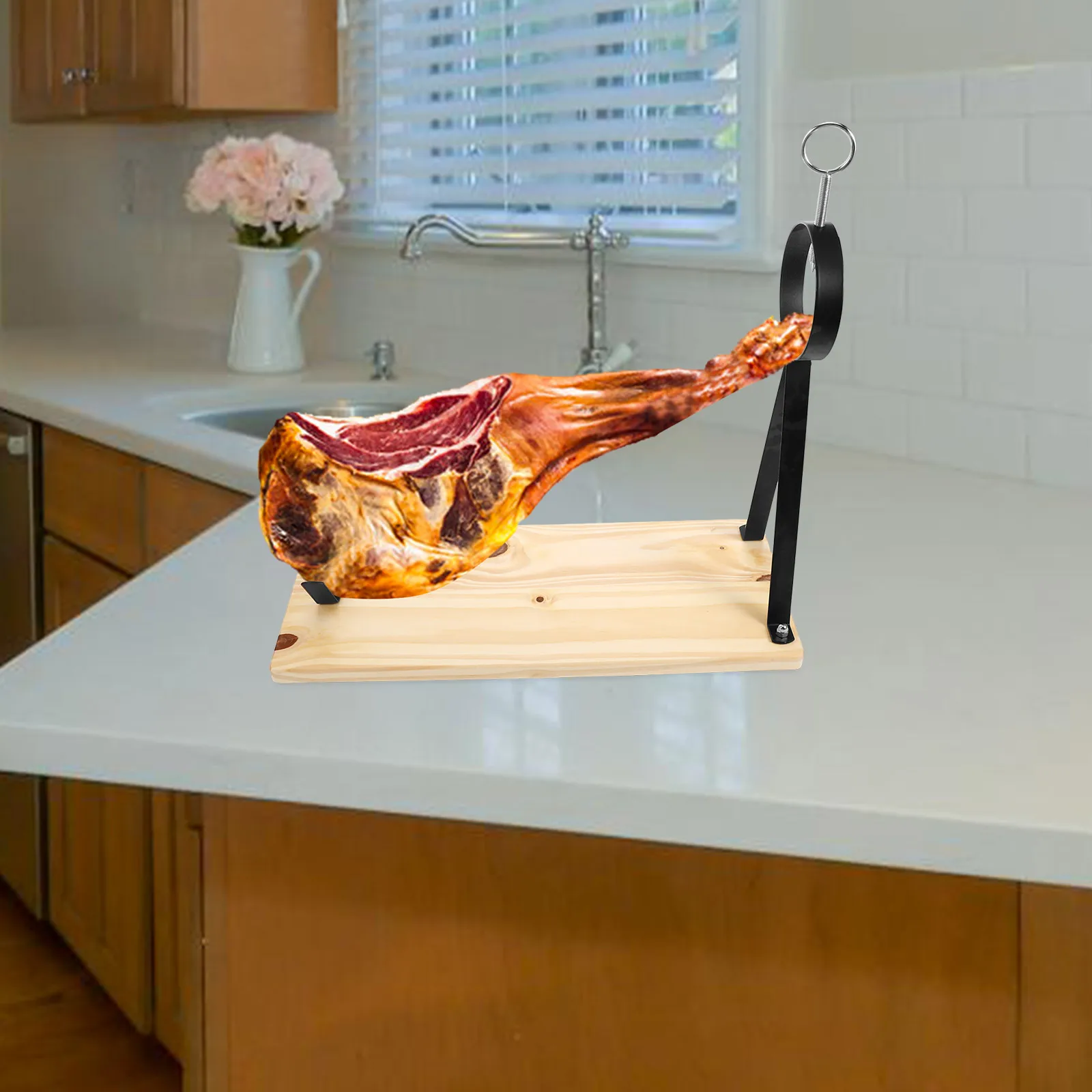 

Stable Sturdy Stand Metal Storage Holder Desktop Ham Rack For Home Space-Saving Kitchen Organizer Ham Display Stand