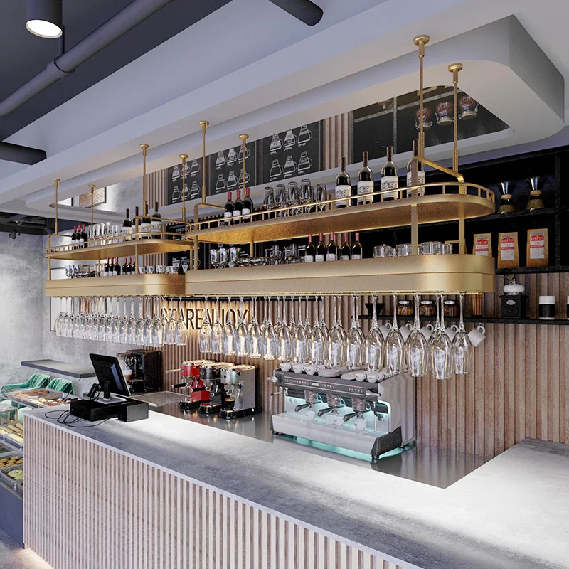 

Metal Restaurant Bar Cabinet Wine Rack Storage Bartender Bar Cabinet Wine Rack Standing Tall Botellero Vino Drinks Furnitures